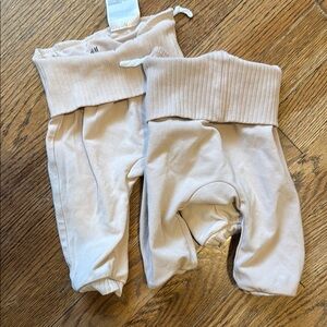 H&M Beige Baby Pants with Foldable Waist